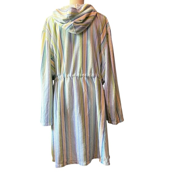 Cacique Soft Striped Hooded Robe or Swim Coverup Size 26-28 - Picture 3 of 9
